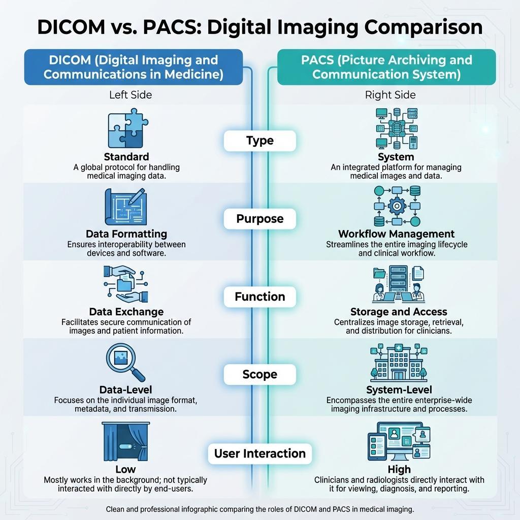 DICOM vs PACS Explained: Key Differences, Workflow & Cloud Imaging ...