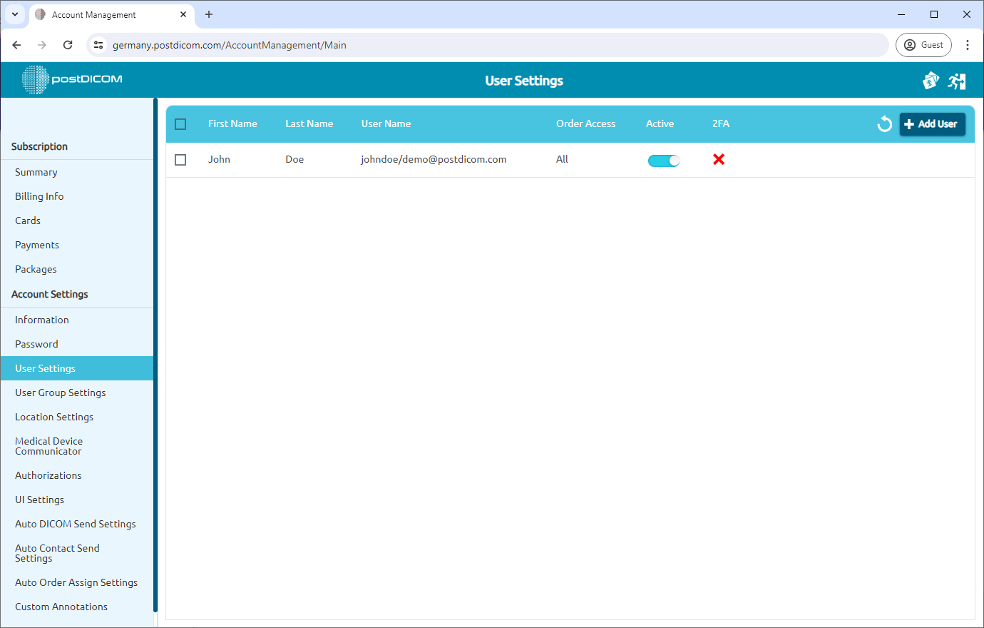 Managing User Settings