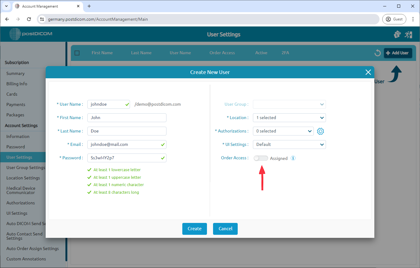 Managing User Settings