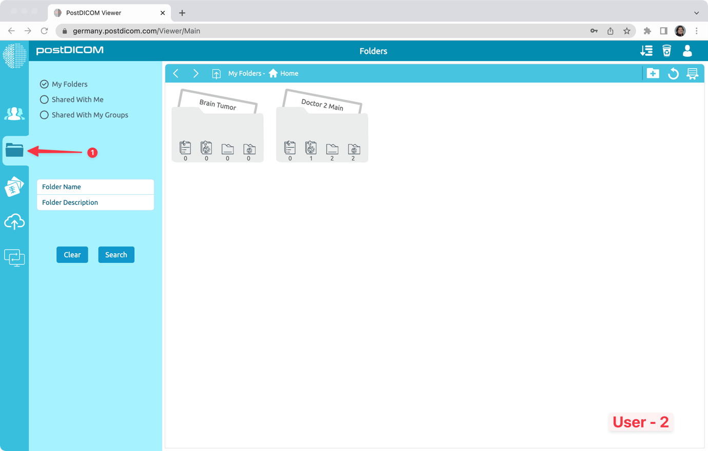 Sharing PostDICOM Folders with User Groups